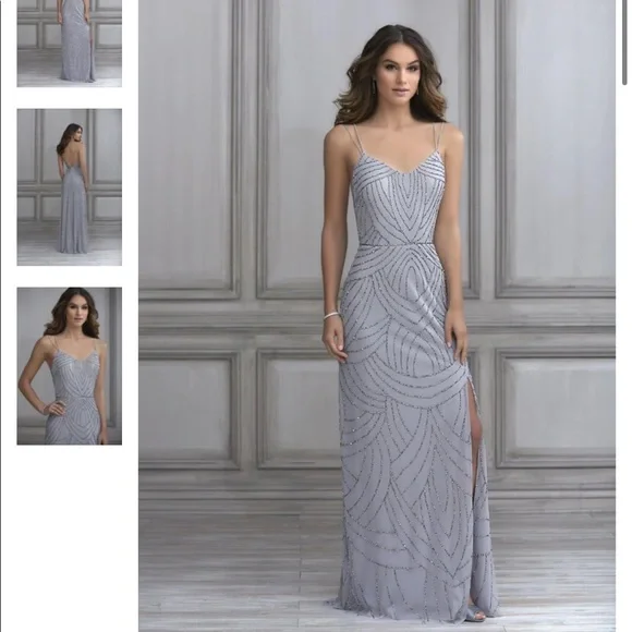 Adrianna Papell Platinum Bridesmaid Dress/ Prom Dress - Picture 1 of 4